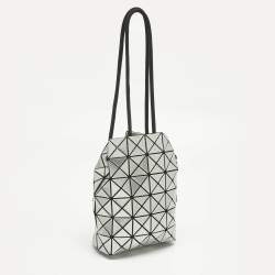 Pre Owned Issey Miyake Black/Grey Mesh and PVC Bao Bao Wring Bucket Bag
