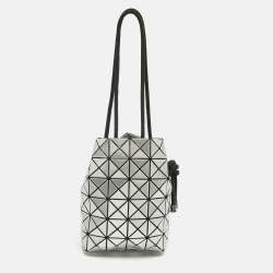 Pre Owned Issey Miyake Black/Grey Mesh and PVC Bao Bao Wring Bucket Bag