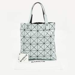 Pre Owned Issey Miyake Light Blue/Green Mesh and PVC Bao Bao Tote