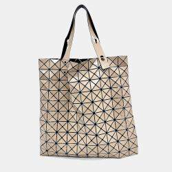Pre Owned Issey Miyake Gold Mesh and PVC Bao Bao Tote Bag