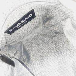 Pre Owned Issey Miyake Grey White Nylon and Polyester Bao Bao Bucket Bag