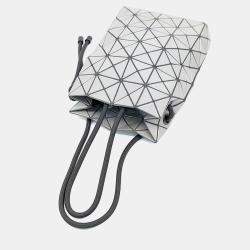 Pre Owned Issey Miyake Grey White Nylon and Polyester Bao Bao Bucket Bag