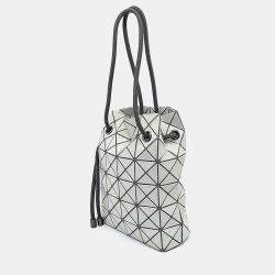Pre Owned Issey Miyake Grey White Nylon and Polyester Bao Bao Bucket Bag