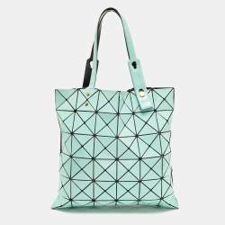 Pre Owned Issey Miyake Bao Bao Turquoise PVC and Mesh Nylon Tote
