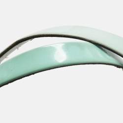 Pre Owned Issey Miyake Bao Bao Turquoise PVC and Mesh Nylon Tote