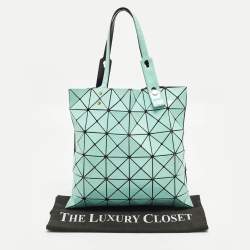 Pre Owned Issey Miyake Bao Bao Turquoise PVC and Mesh Nylon Tote