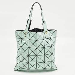 Pre Owned Issey Miyake Bao Bao Turquoise PVC and Mesh Nylon Tote