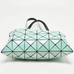 Pre Owned Issey Miyake Bao Bao Turquoise PVC and Mesh Nylon Tote