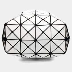 Pre Owned Issey Miyake Black White Leather Bao Bao Bucket Bag