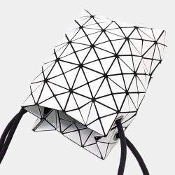 Pre Owned Issey Miyake Black White Leather Bao Bao Bucket Bag