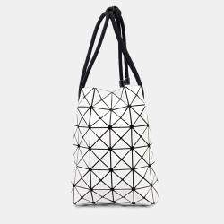 Pre Owned Issey Miyake Black White Leather Bao Bao Bucket Bag