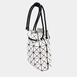 Pre Owned Issey Miyake Black White Leather Bao Bao Bucket Bag
