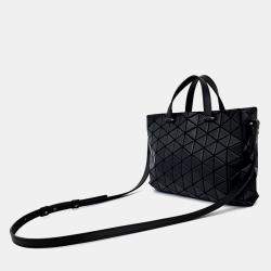 Pre Owned Issey Miyake Black Leather and PVC Bao Bao Tote and Shoulder Bag