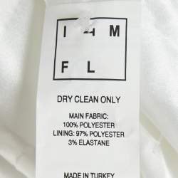 ITMFL White Sequin Draped Sleeveless Long Dress S