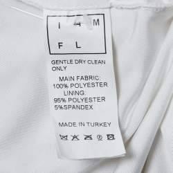 Pre Owned ITMFL White Sequin Plunge Neck Bodysuit XS