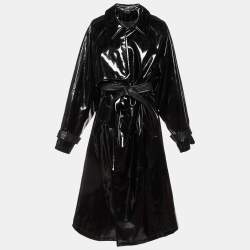 Ivy Park x Adidas Black Latex Trench Coat L