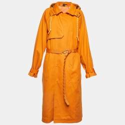 Ivy Park x Adidas Orange Gabardine Hooded Trench Coat L