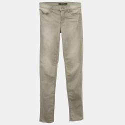 Pre Owned J Brand Grey Washed Denim Super Skinny Fit Jeans S Waist 25"