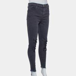J Brand Dement Black Denim Distressed Alana Jeans M