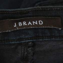 J Brand Navy Blue Denim Super Skinny Distressed Blackout Jeans M