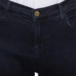 J Brand Navy Blue Denim Super Skinny Distressed Blackout Jeans M