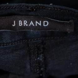 J Brand Navy Blue Denim Super Skinny Distressed Blackout Jeans M