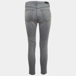 J Brand Grey Ripped Denim Distressed Hem Skinny Jeans M Waist 29"