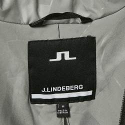 J. Mendel Grey Synthetic Zip-Up Hooded Base Champ Ski Jacket M