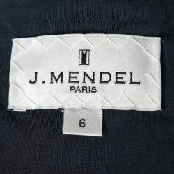 J Mendel Navy Blue Silk Jersey Draped Waist Detail Short Dress M
