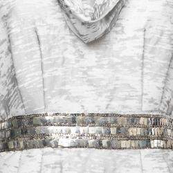 J Mendel Grey Cotton Waist Embellished Cocktail Dress M