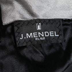 J Mendel Grey Silk Blend Strapless Front Bow Detail Gown L 