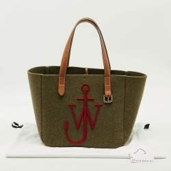 Pre Owned J.W.Anderson Green/Brown Felt and Leather Tote