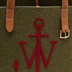 Pre Owned J.W.Anderson Green/Brown Felt and Leather Tote