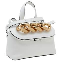 JW Anderson White Leather Rolo Chain Shoulder Bag