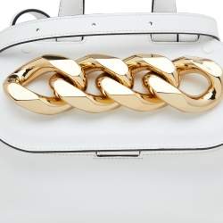 JW Anderson White Leather Rolo Chain Shoulder Bag