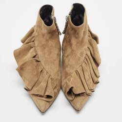 J.W.Anderson Brown Suede Pierce Ankle Length Boots Size 36