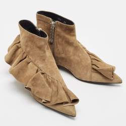 J.W.Anderson Brown Suede Pierce Ankle Length Boots Size 36