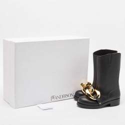 J.W.Anderson Black Rubber Chain Rain Boots Size 38