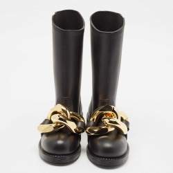 J.W.Anderson Black Rubber Chain Rain Boots Size 38