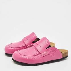 J.W.Anderson Pink Embossed Leather Flat Mules Size 37