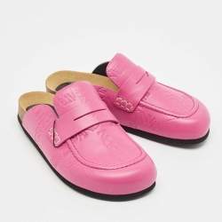 J.W.Anderson Pink Embossed Leather Flat Mules Size 37