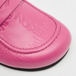 J.W.Anderson Pink Embossed Leather Flat Mules Size 37