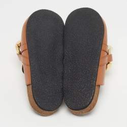 Pre Owned J.W.Anderson Chain Link Size 41 Brown Leather Flat Mules