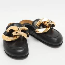 مملوكة مسبقًا J.W.Anderson Chain Link Size 39 Black Leather Flat Mules