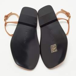 J.W.Anderson Brown Leather Anchor Logo T Strap Flats Size 36