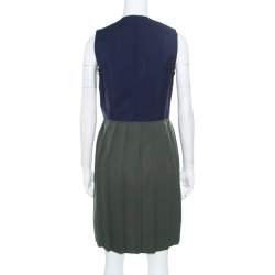 Pre Owned J.W.Anderson Colorblock Faux Vest Layered Pleated Sleeveless Dress L