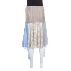 J.W.Anderson Multicolor Striped Cotton and Silk Handkerchief Skirt S