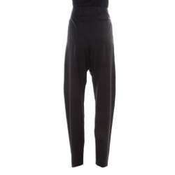 J.W.Anderson Black Wool Draped Crossover Front Detail Pants M
