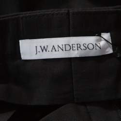 J.W.Anderson Black Wool Draped Crossover Front Detail Pants M