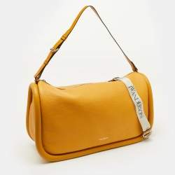 Pre Owned J.W.Anderson Mustard Yellow Leather Bumper Oversized Shoulder Bag
